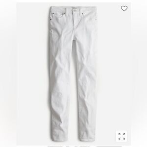 J. Crew 9" mid-rise toothpick jean in white*